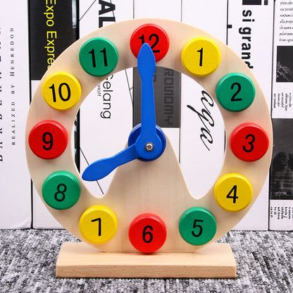 Wooden Montessori Toys Teaching Clock Educational Toy 2