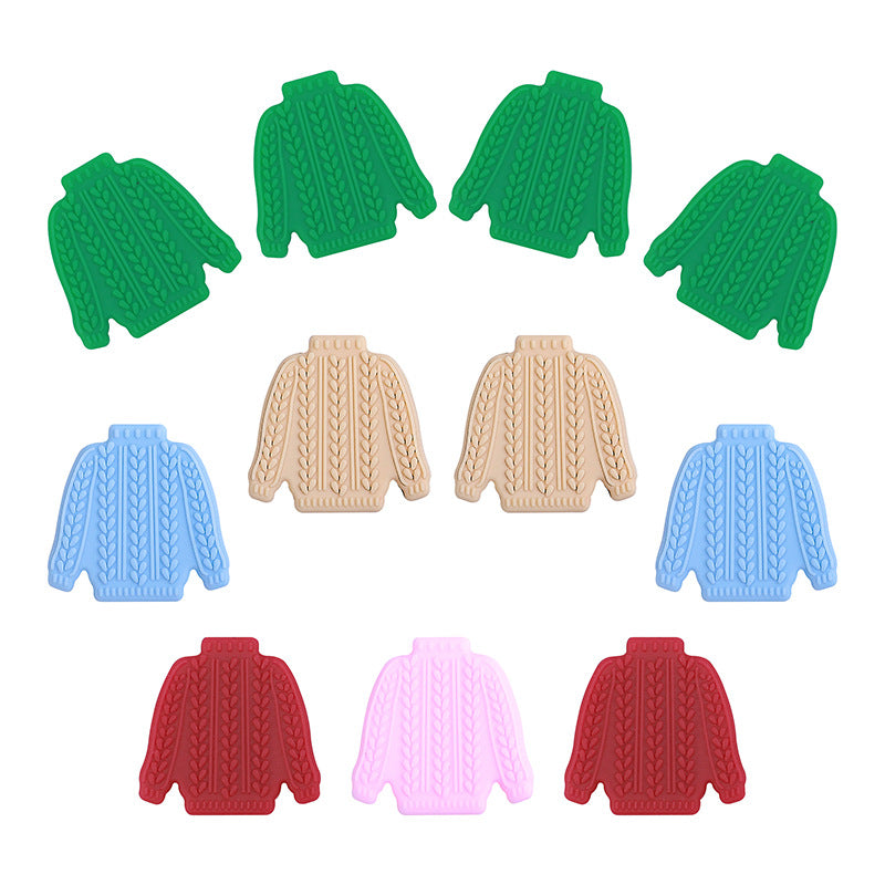 20Pcs Silicone Focal Beads Sweater Knitted Texture Design