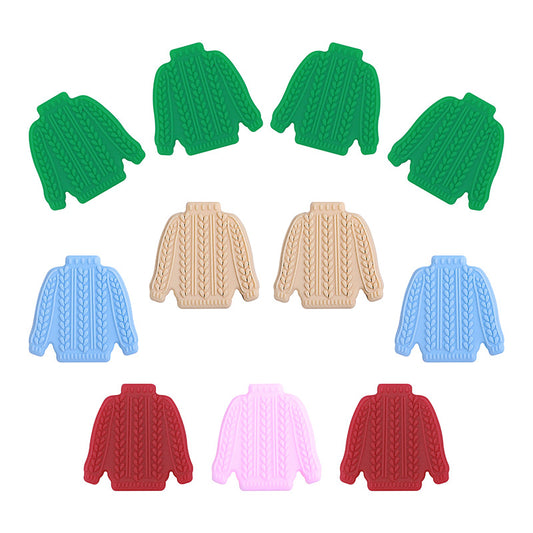 20Pcs Silicone Focal Beads Sweater Knitted Texture Design