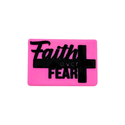 20Pcs Silicone Focal Beads Faith Rectangular Block Shape with Raised Text 7