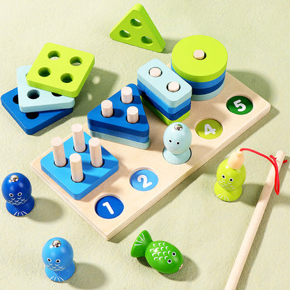 Wooden Magnetic Montessori Toys Shape Sorting Educational Toy 3