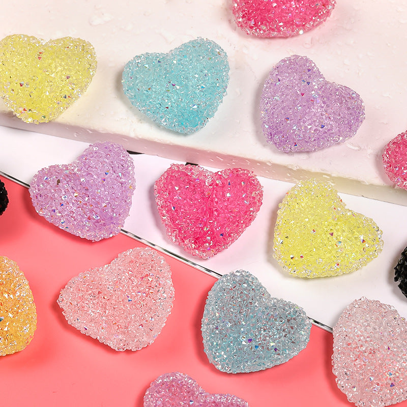 20pcs 20mm Rhinestone Heart Acrylic Beads for Jewelry Making 4