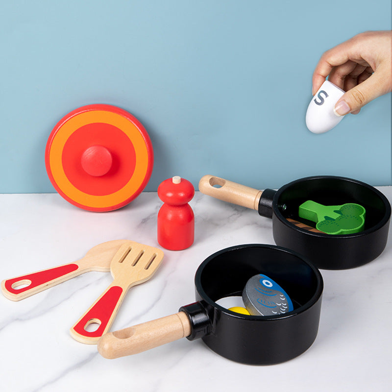Wooden Cookware Kitchen Montessori Toys for Toddlers 4