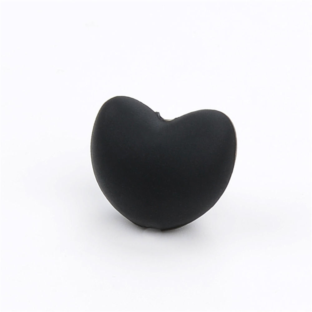 20pcs Silicone Focal Beads Heart Shaped Smooth Surface 9