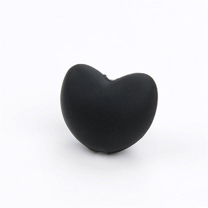 20pcs Silicone Focal Beads Heart Shaped Smooth Surface 9
