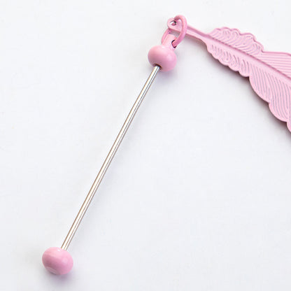 Beadable Feather Bookmarks Metal DIY Craft Supplies 19.6x2.4cm 4