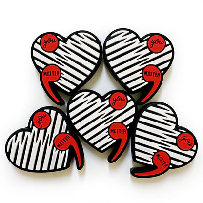 20Pcs Silicone Focal Beads Heart Comma Image Front Facing 4