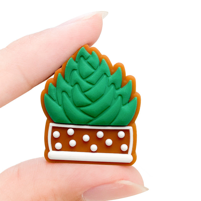 20pcs Silicone Focal Beads Plant Potted Succulent Design 4