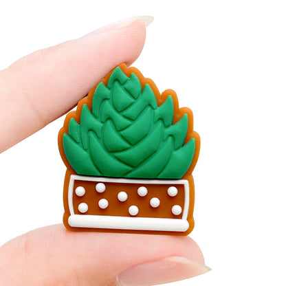 20pcs Silicone Focal Beads Plant Potted Succulent Design 4