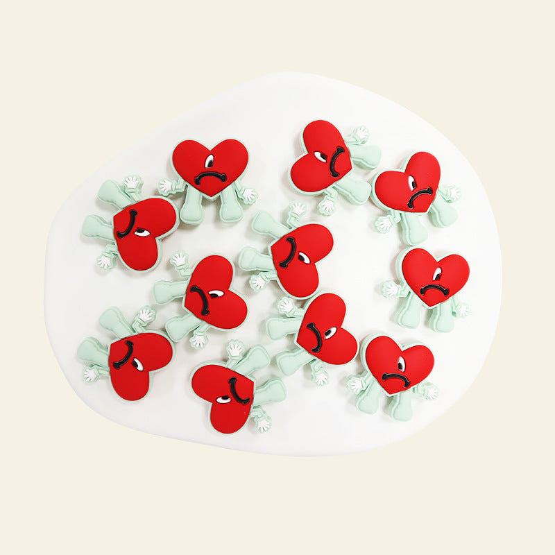 Silicone Focal Beads Heart Character Legs and Arms Design 3