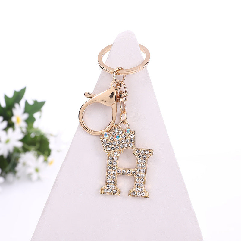 Alloy Diamond Letter Keychain Zinc Alloy Material A to Z Initial 12