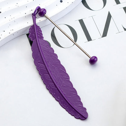 Beadable Feather Bookmarks Metal DIY Craft Supplies 19.6x2.4cm 14