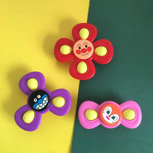 Clown Flower Suction Cup Spinner Bath Toy 3 Pack