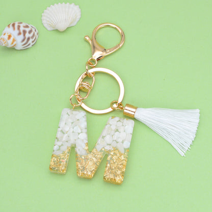 Tassel Letter Keychain A to Z Resin Initial Charm 42