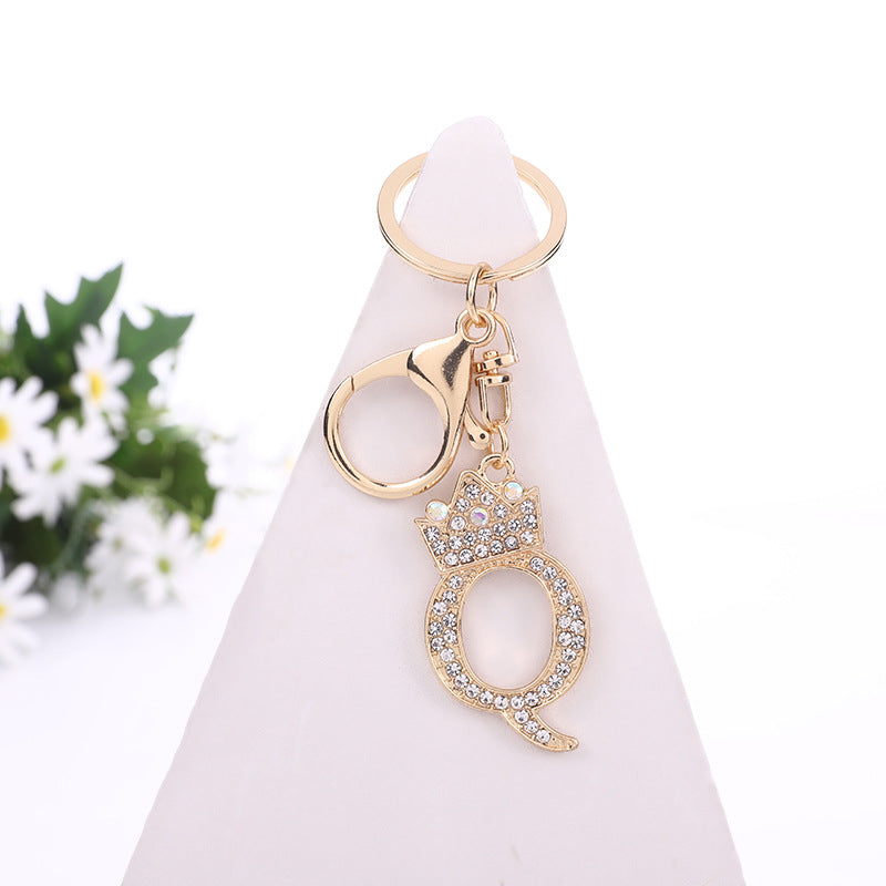 Alloy Diamond Letter Keychain Zinc Alloy Material A to Z Initial 3