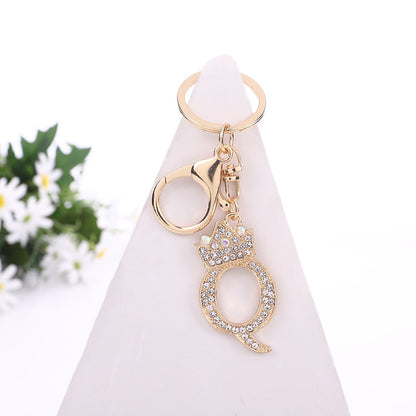 Alloy Diamond Letter Keychain Zinc Alloy Material A to Z Initial 3
