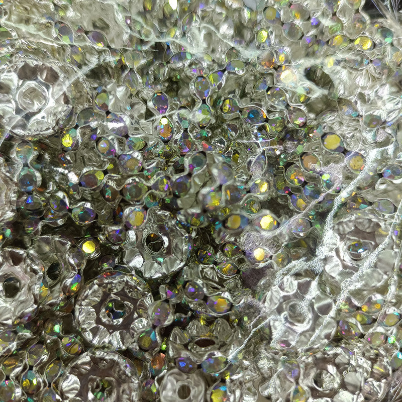 50pcs 12mm Rhinestone Wavy Spacer Beads DIY Jewelry Making 10