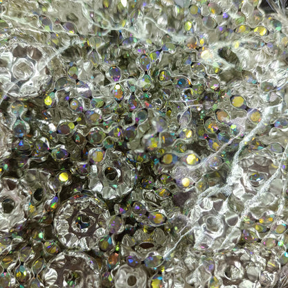 50pcs 12mm Rhinestone Wavy Spacer Beads DIY Jewelry Making 10