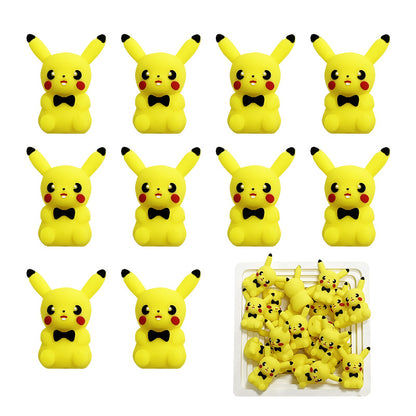 3D Silicone Focal Beads Yellow Mouse Round Cheeks Lightning Tail Bow Tie 5