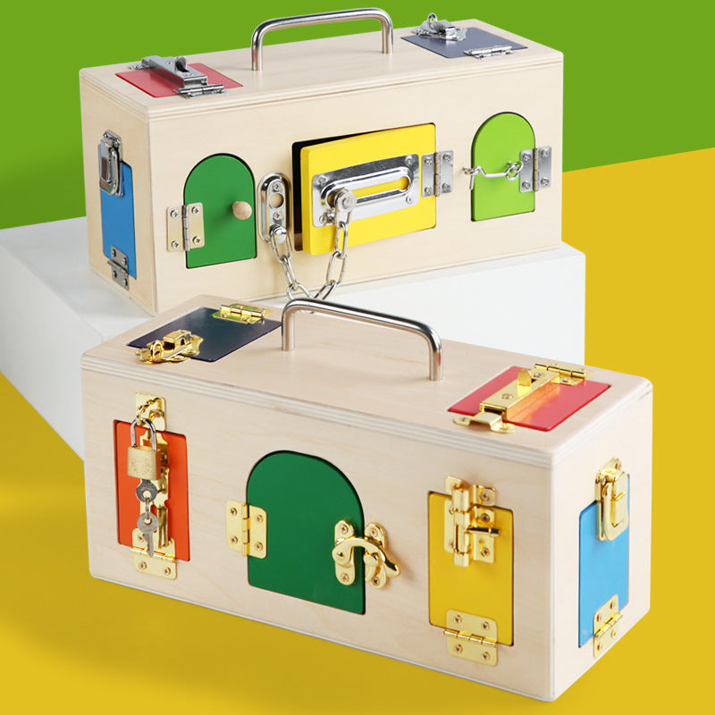 Wooden Key Lock Box Montessori Toys for Toddlers 32.5cm 2