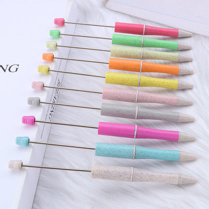 Environmentally Friendly ABS Wheat Straw Beadable Ballpoint Pens DIY Craft Supplies 3