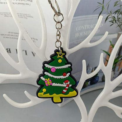 Cartoon Christmas Silicone Keychain Holiday Gift Charm Set 11