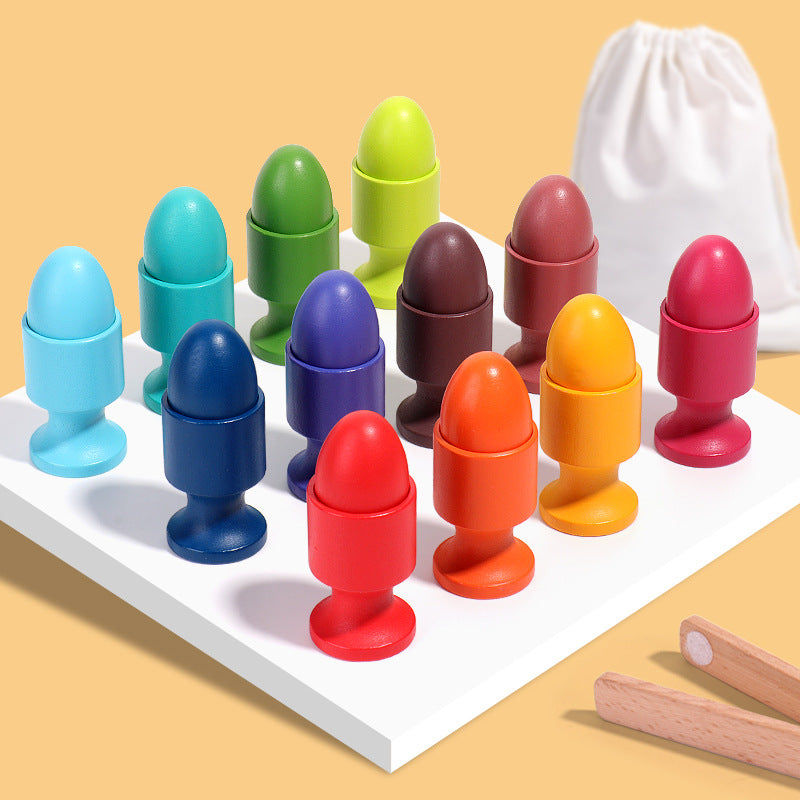 Wooden Egg Ball Cup Montessori Toys Educational Activity Toy 6