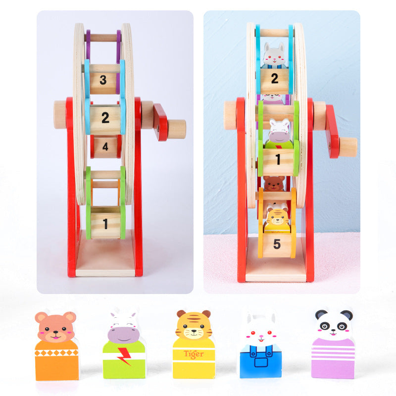 Wooden Pretend Play Ferris Wheel Toy for Kids 3