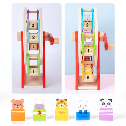 Wooden Pretend Play Ferris Wheel Toy for Kids 3