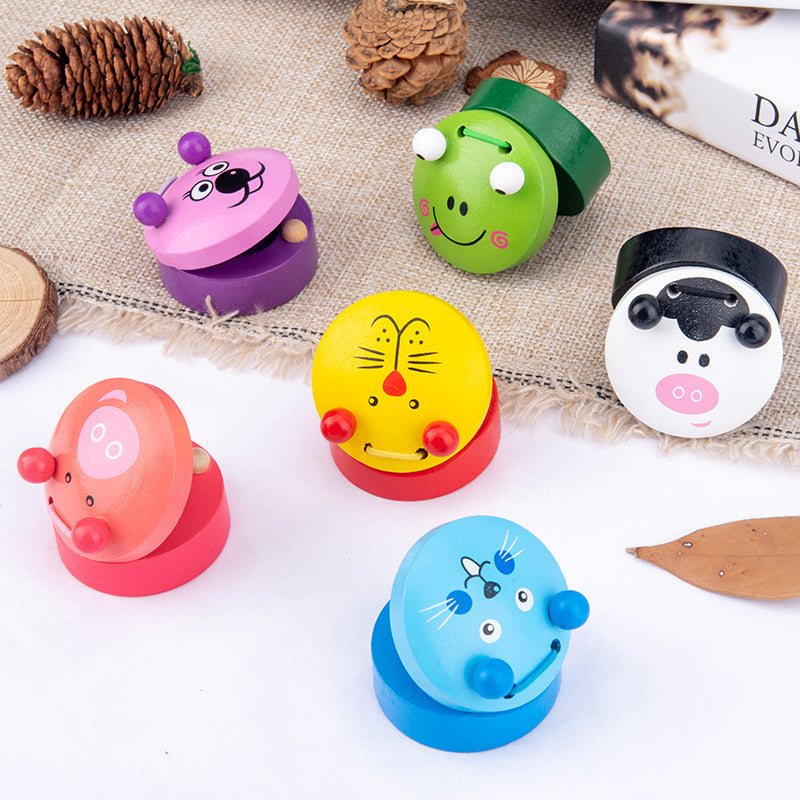 Wooden Rattle Musical Instrument Cage Bell Early Educational Toy 3