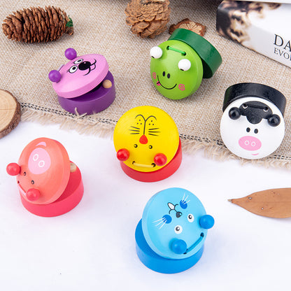 Wooden Rattle Musical Instrument Cage Bell Early Educational Toy 3