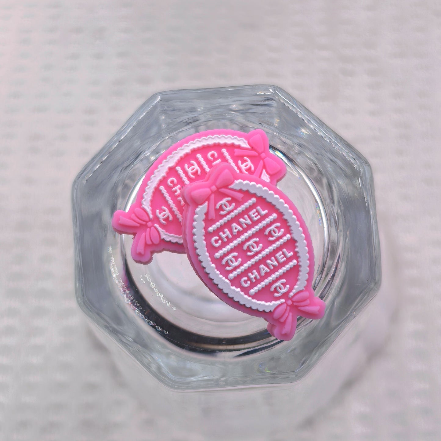 20Pcs Silicone Focal Beads Magic Mirror Oval with Bow Detail 6