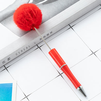 Plush Pom-pom Beadable Ballpoint Pens 15.5 x 0.8cm DIY Craft Supplies 8