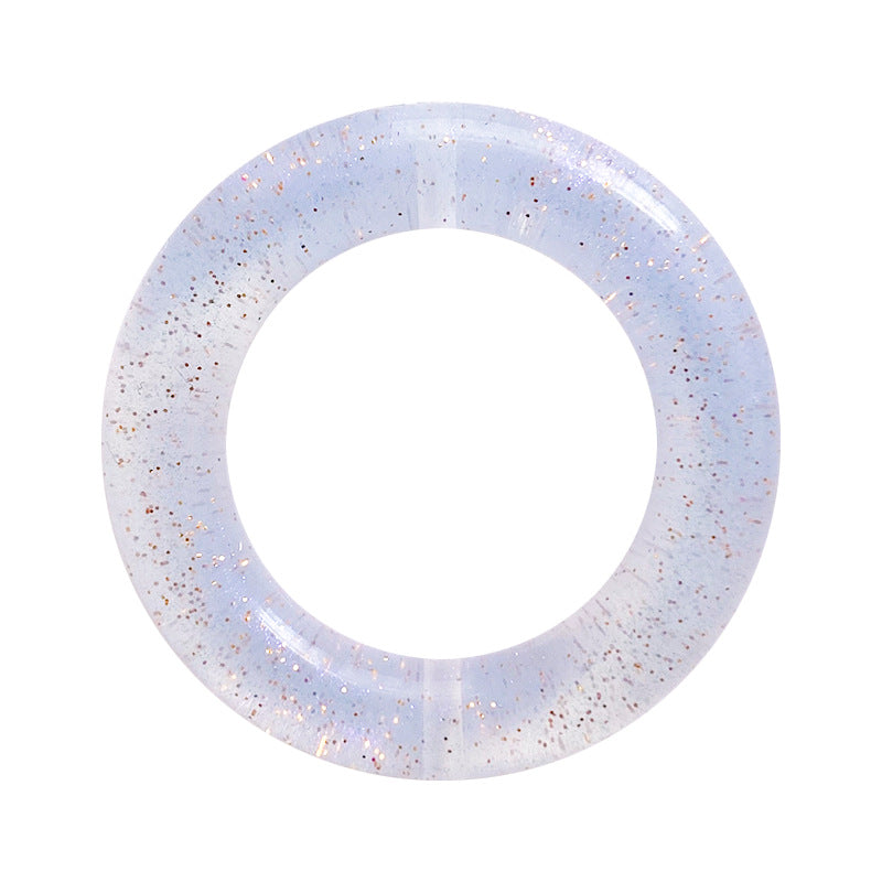 10pcs Circle Love Heart Silicone Beads Glitter Finish 8