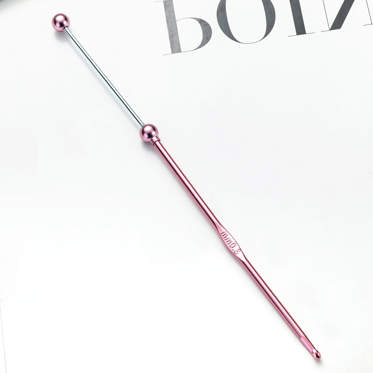 Beadable Crochet Hooks Metal DIY Craft Tool 3.0mm-6.0mm Sizes 4