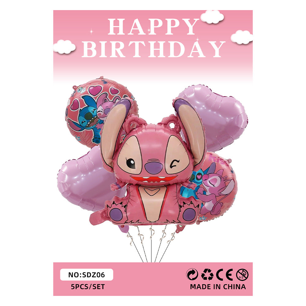 Lilo Stitch Foil Balloon Set Children's Birthday Party Decoration 5pcs 8pcs 10