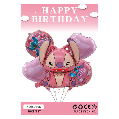 Lilo Stitch Foil Balloon Set Children's Birthday Party Decoration 5pcs 8pcs 10