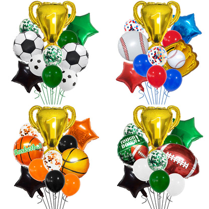 Sports Champions Foil Balloon Set Baseball Soccer Basketball Rugby 18 Inch 2