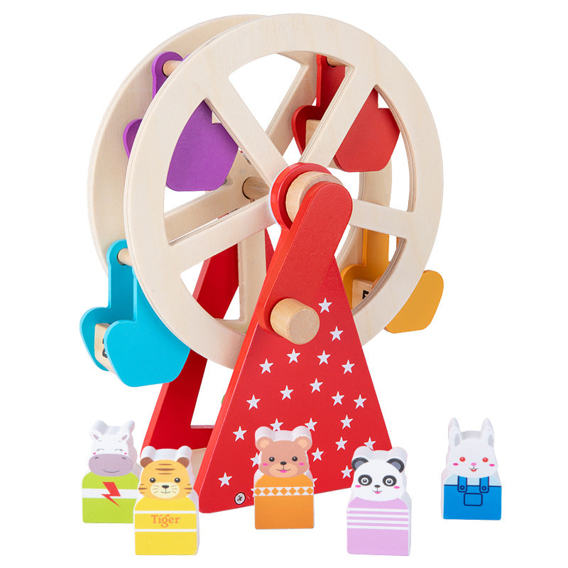 Wooden Pretend Play Ferris Wheel Toy for Kids