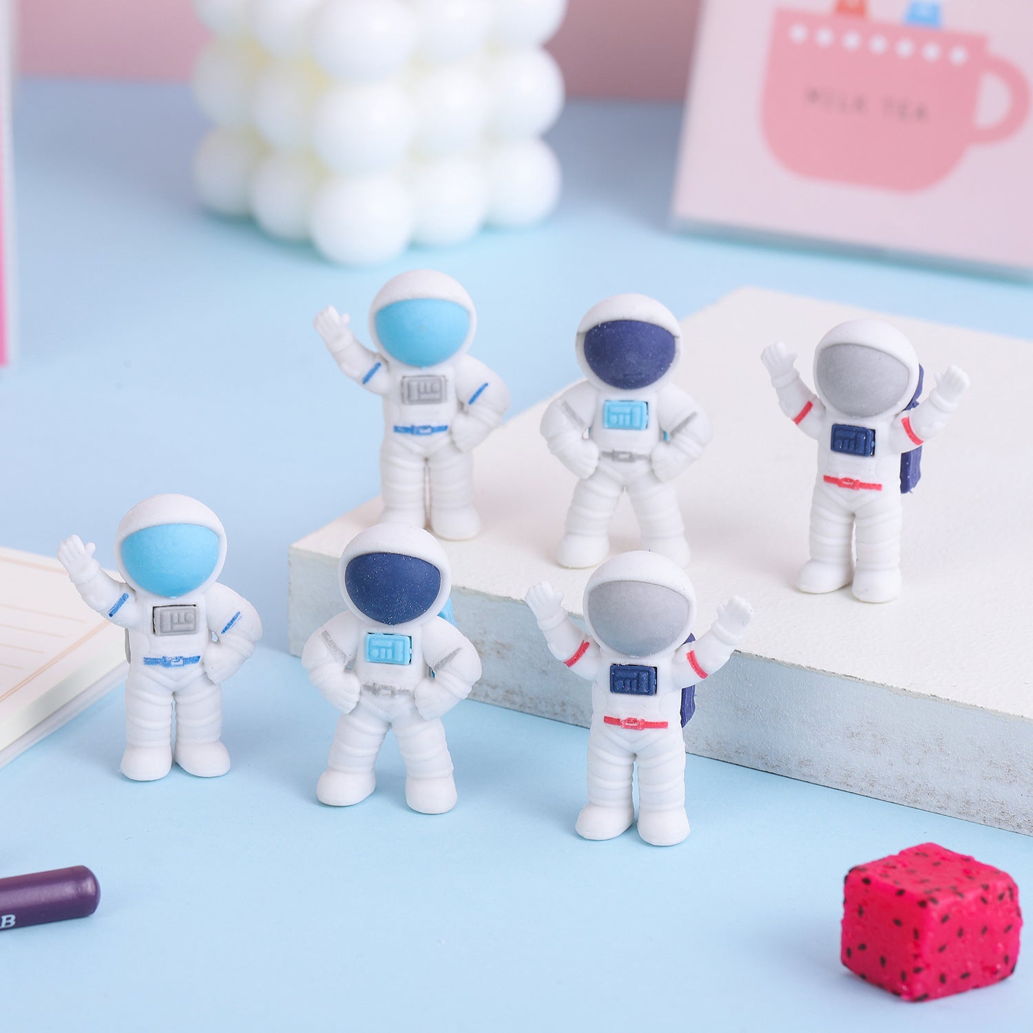 Space Astronaut 3D Eraser Toy Random Color for Kids