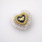 10pcs Heart Bear Rhinestone Acrylic Focal Beads 27.5x24.6mm 12