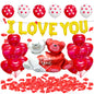 I Love You Foil Balloon Set Valentine's Day Conjoined Bear 20x25x1.5cm
