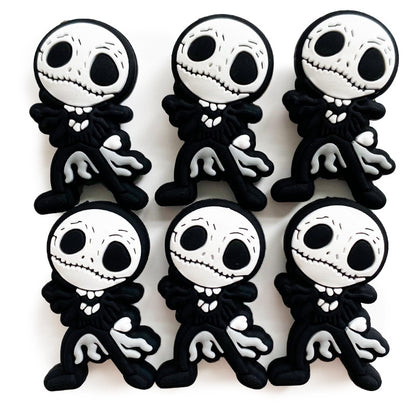 20pcs Silicone Focal Beads Monster Skeleton Character Side Profile
