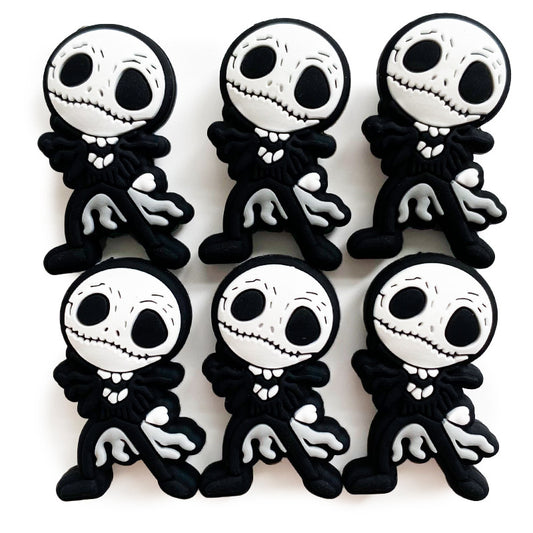 20pcs Silicone Focal Beads Monster Skeleton Character Side Profile