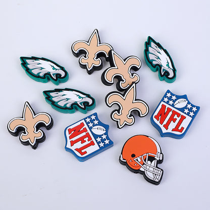 20pcs Silicone Focal Beads Football Rugby Team Collection Variety 2