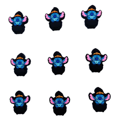 20Pcs Silicone Focal Beads Blue Alien Character Large Ears Wizard Hat 5