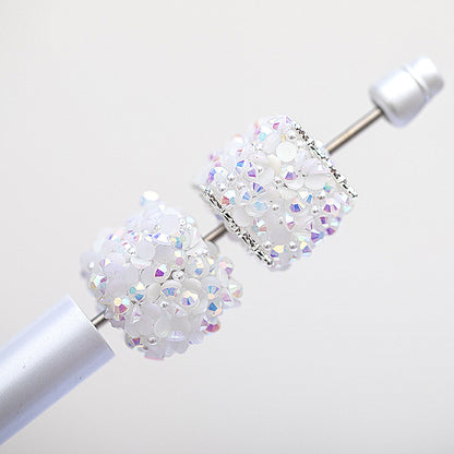 10pcs 18mm Square Cube Pearl Rhinestone Focal Beads for Pens 6