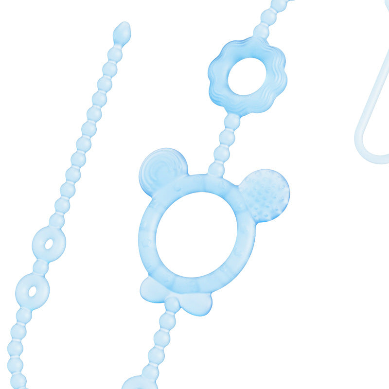 Silicone Baby Teether Anti Loss Rope with Clip 42.5cm 4