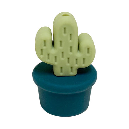 20Pcs Silicone 3D Focal Beads Flowerpot Cactus Fleshy with Colorful Pots 19