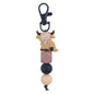 Cartoon Animal Cattle Silicone Bead Keychain with Beaded Charm 8